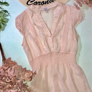 Pink lace blouse